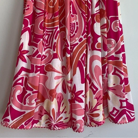 Poupette St Barth Carla Printed Satin Maxi Skirt Size XS Tassel Slit - Picture 12 of 15